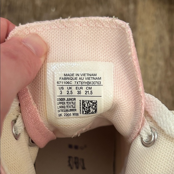 Converse Pink and White High-Top Sneakers - Picture 7 of 8